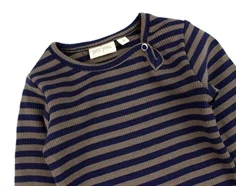 Petit Piao chocolate brown/indigo plum stribet body modal